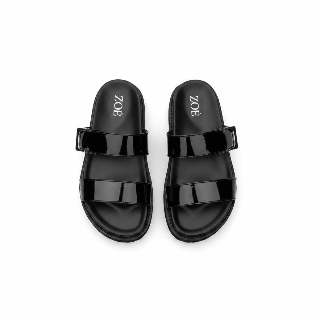 Sandalias Negro Charol 15064 Hebilla Casual de mujer Zoé Brand Costa Rica - Calzado 365