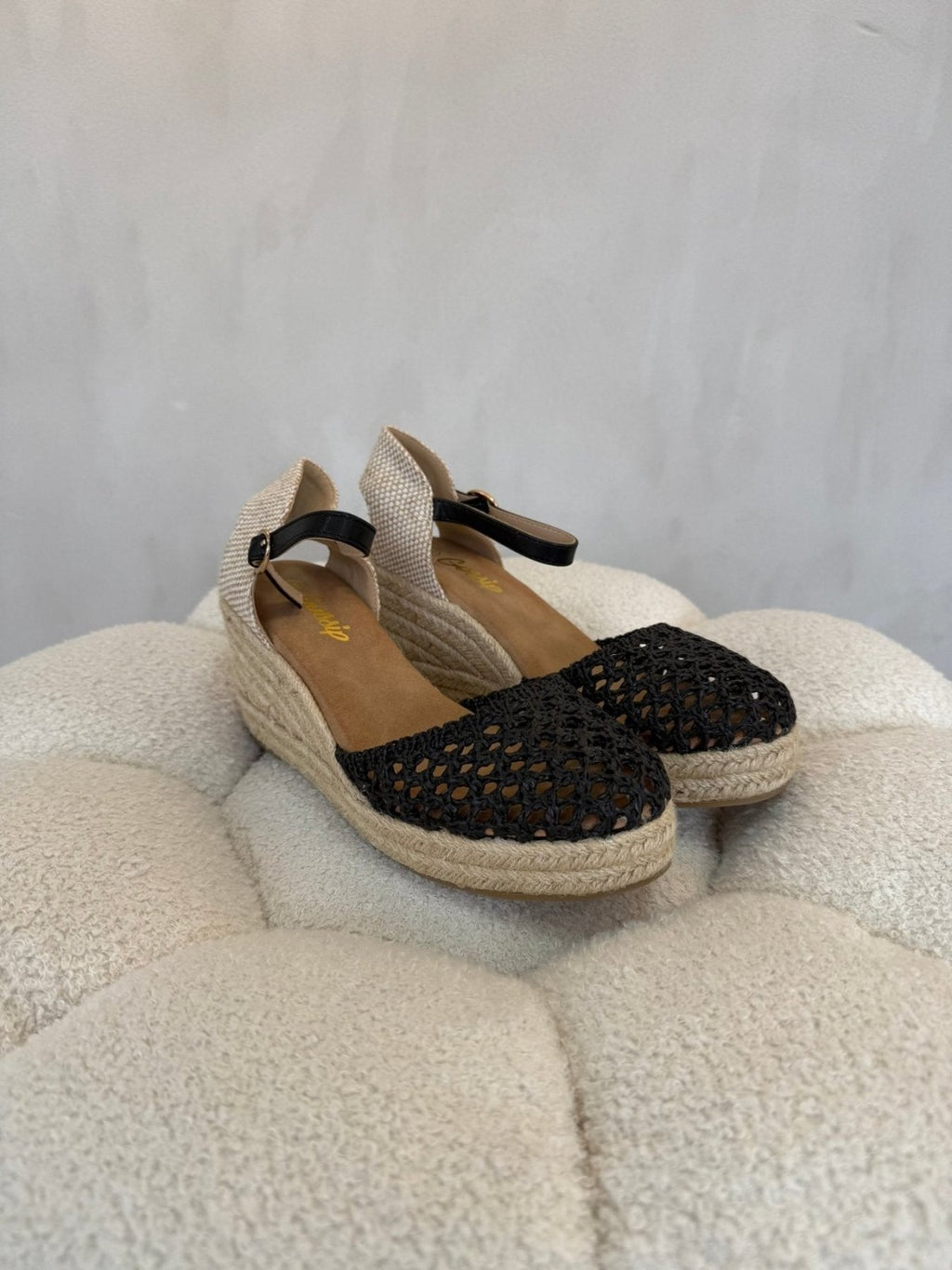 Sandalias Negro Cuña 15129 Hebilla Correa Casual de mujer Costa Rica - Calzado 365