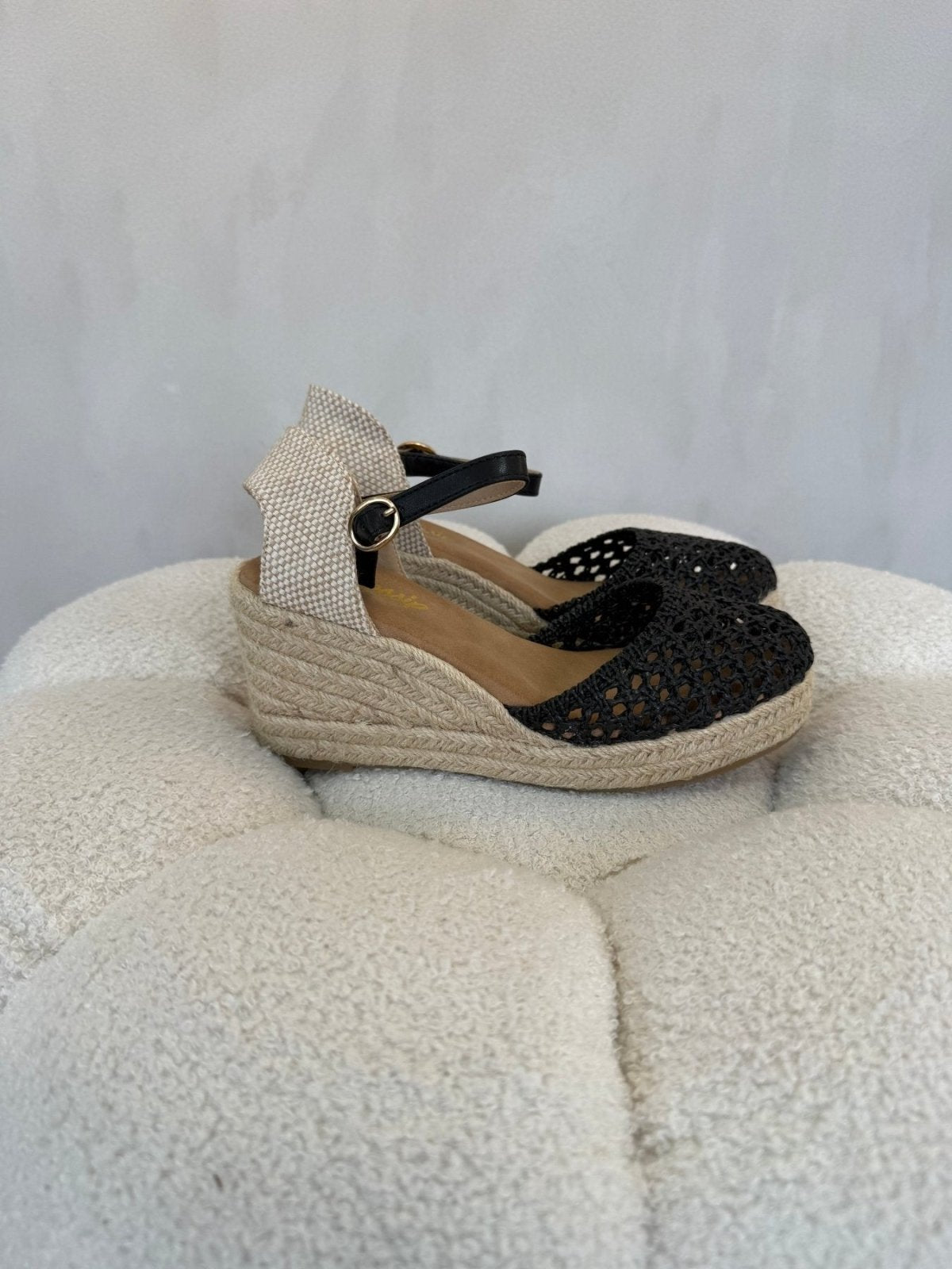 Sandalias Negro Cuña 15129 Hebilla Correa Casual de mujer Costa Rica - Calzado 365
