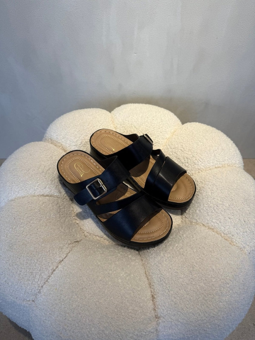 Sandalias Negro Cuña 15205 Hebilla Correa Casual de mujer Costa Rica - Calzado 365