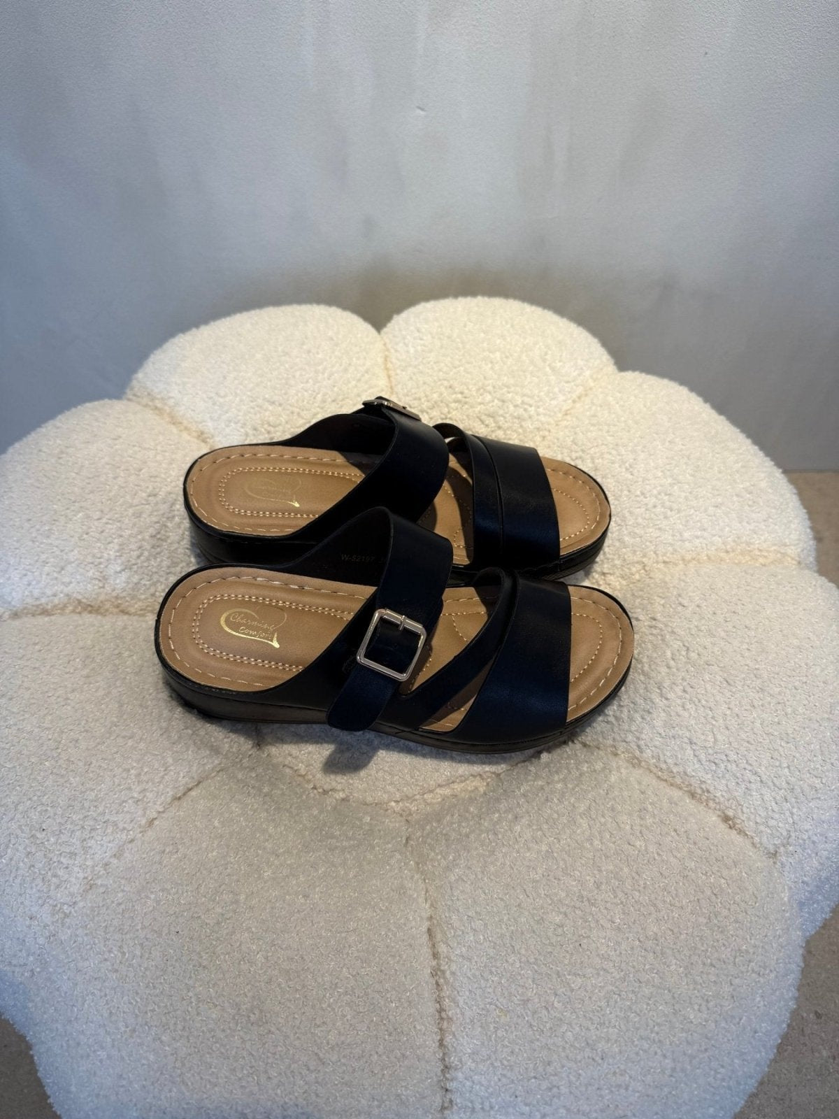 Sandalias Negro Cuña 15205 Hebilla Correa Casual de mujer Costa Rica - Calzado 365