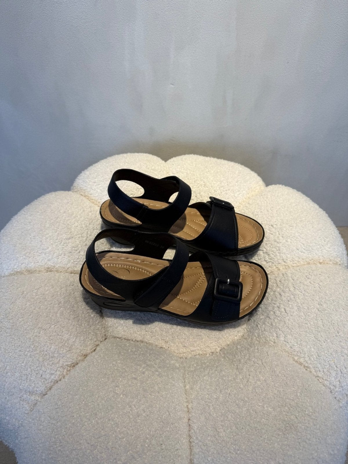 Sandalias Negro Cuña 15213 Hebilla Correa Casual de mujer Costa Rica - Calzado 365