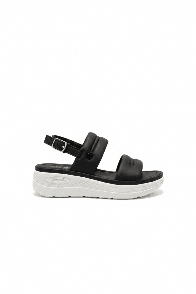 Sandalias Negro Plataforma 15102 Hebilla Correa Casual de mujer Costa Rica - Calzado 365