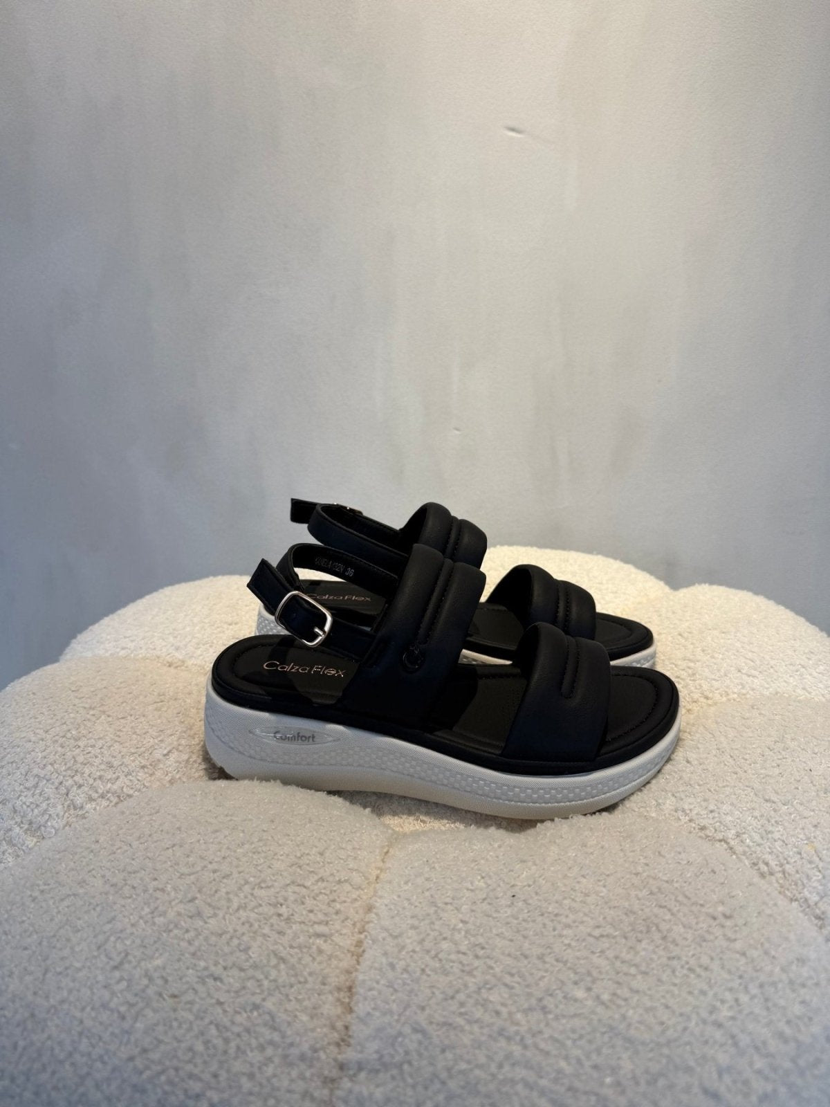 Sandalias Negro Plataforma 15102 Hebilla Correa Casual de mujer Costa Rica - Calzado 365