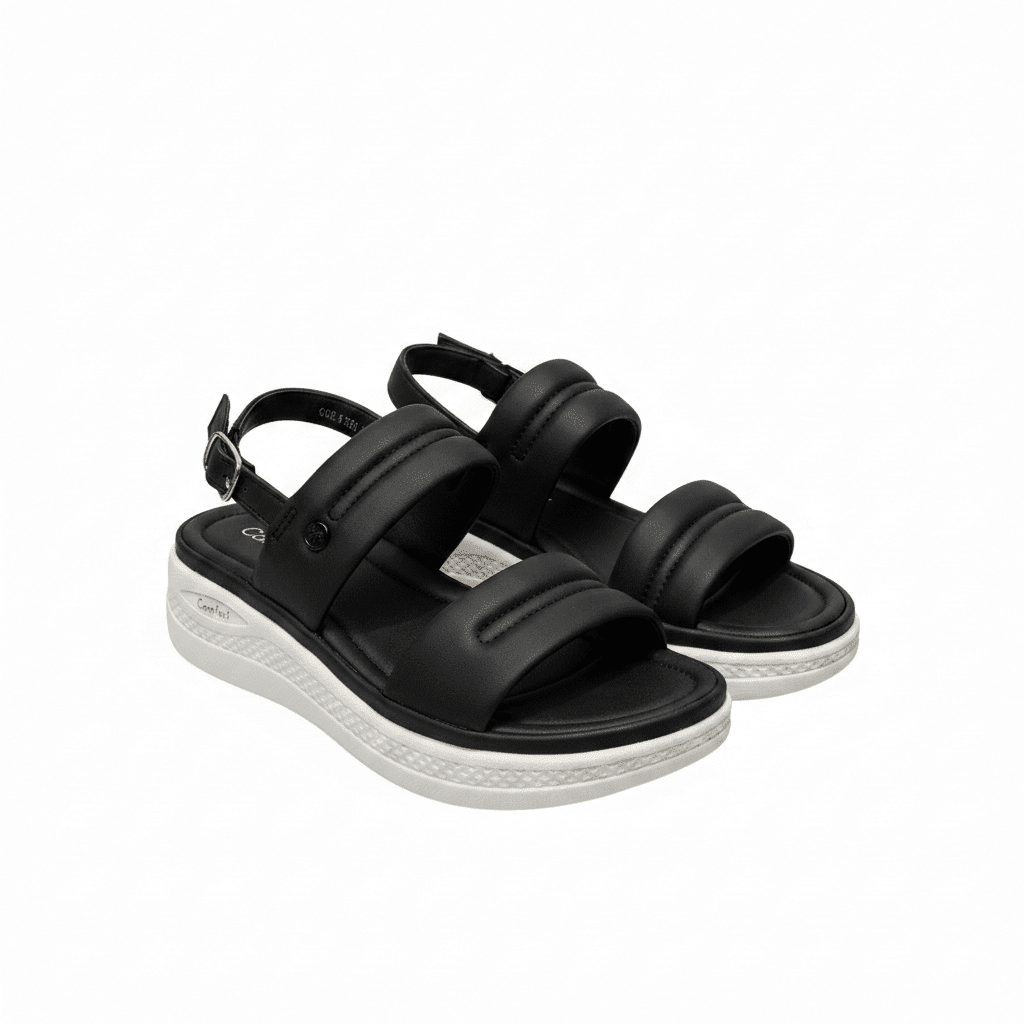 Sandalias Negro Plataforma 15102 Hebilla Correa Casual de mujer Costa Rica - Calzado 365