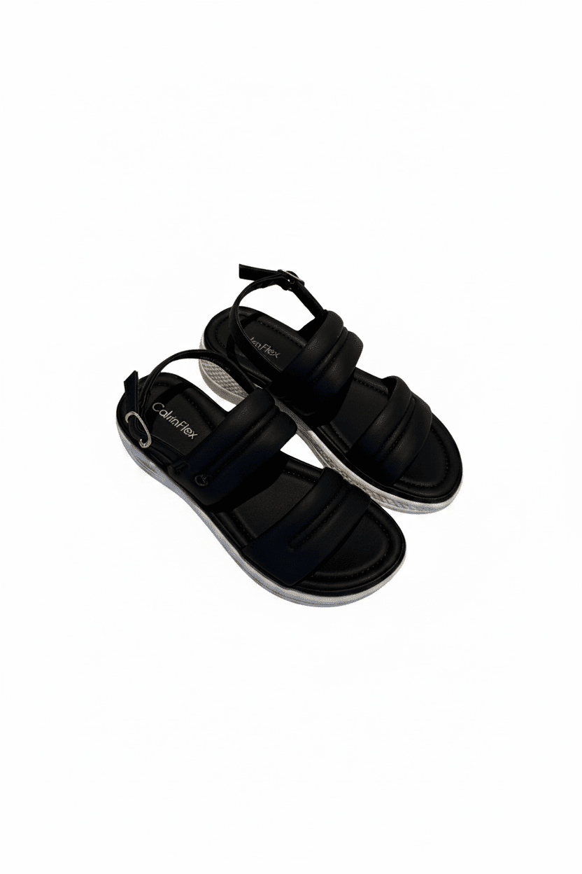 Sandalias Negro Plataforma 15102 Hebilla Correa Casual de mujer Costa Rica - Calzado 365