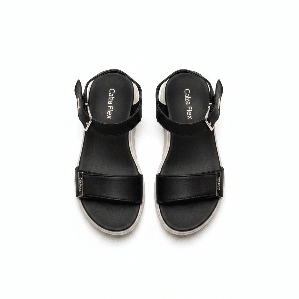 Sandalias Negro Plataforma 15111 Hebilla Correa Casual de mujer Costa Rica - Calzado 365