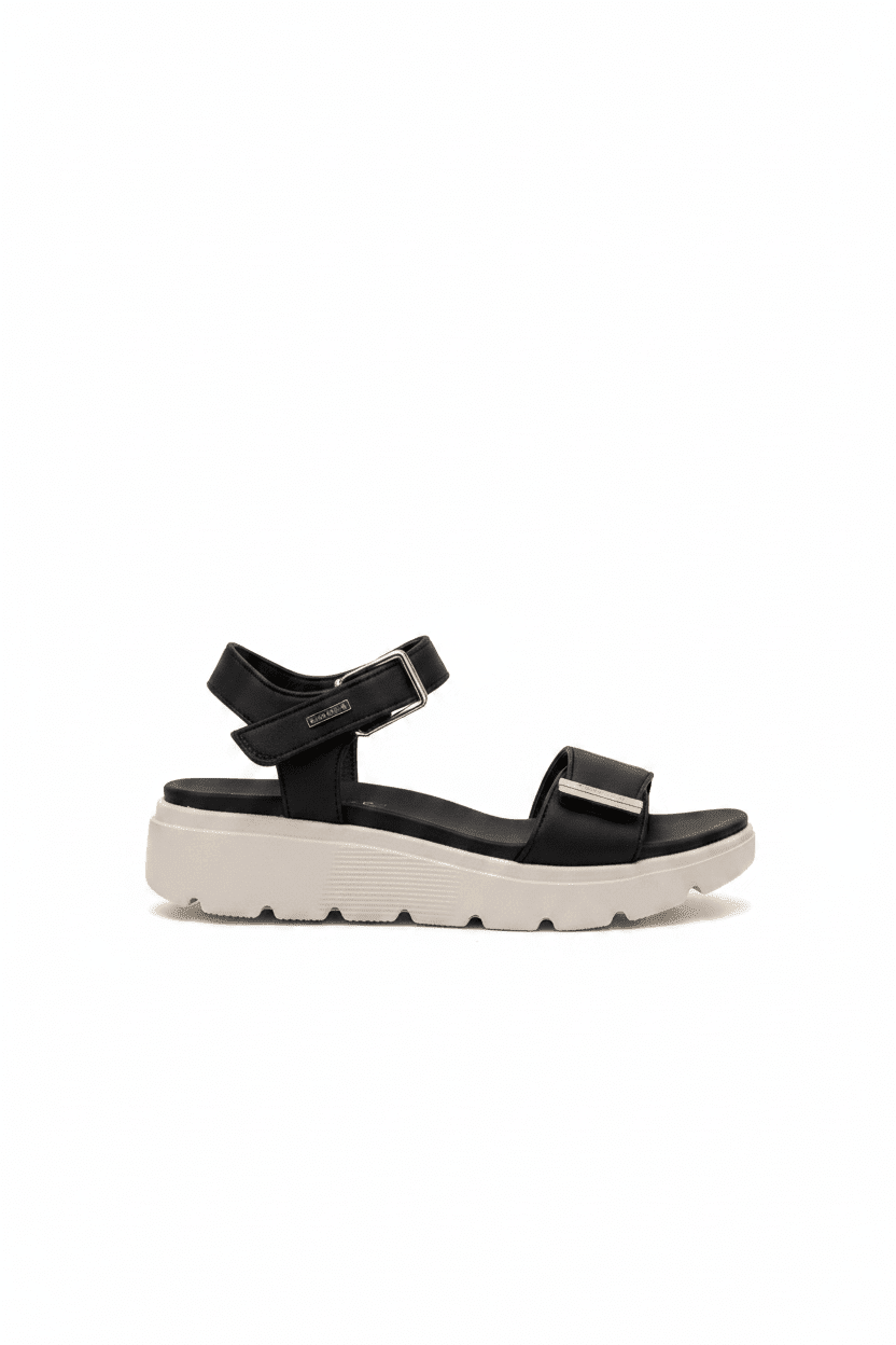 Sandalias Negro Plataforma 15111 Hebilla Correa Casual de mujer Costa Rica - Calzado 365