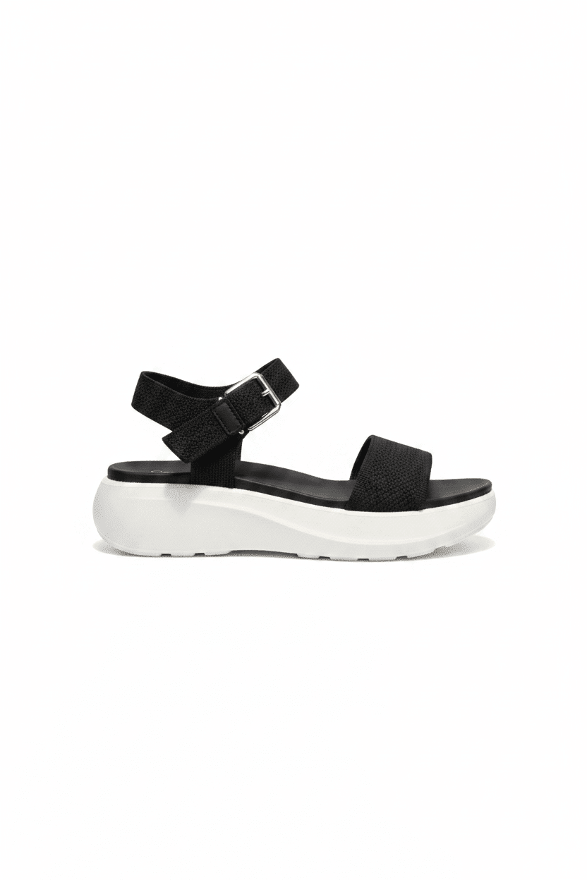 Sandalias Negro Plataforma 15115 Hebilla Correa Casual de mujer Costa Rica - Calzado 365