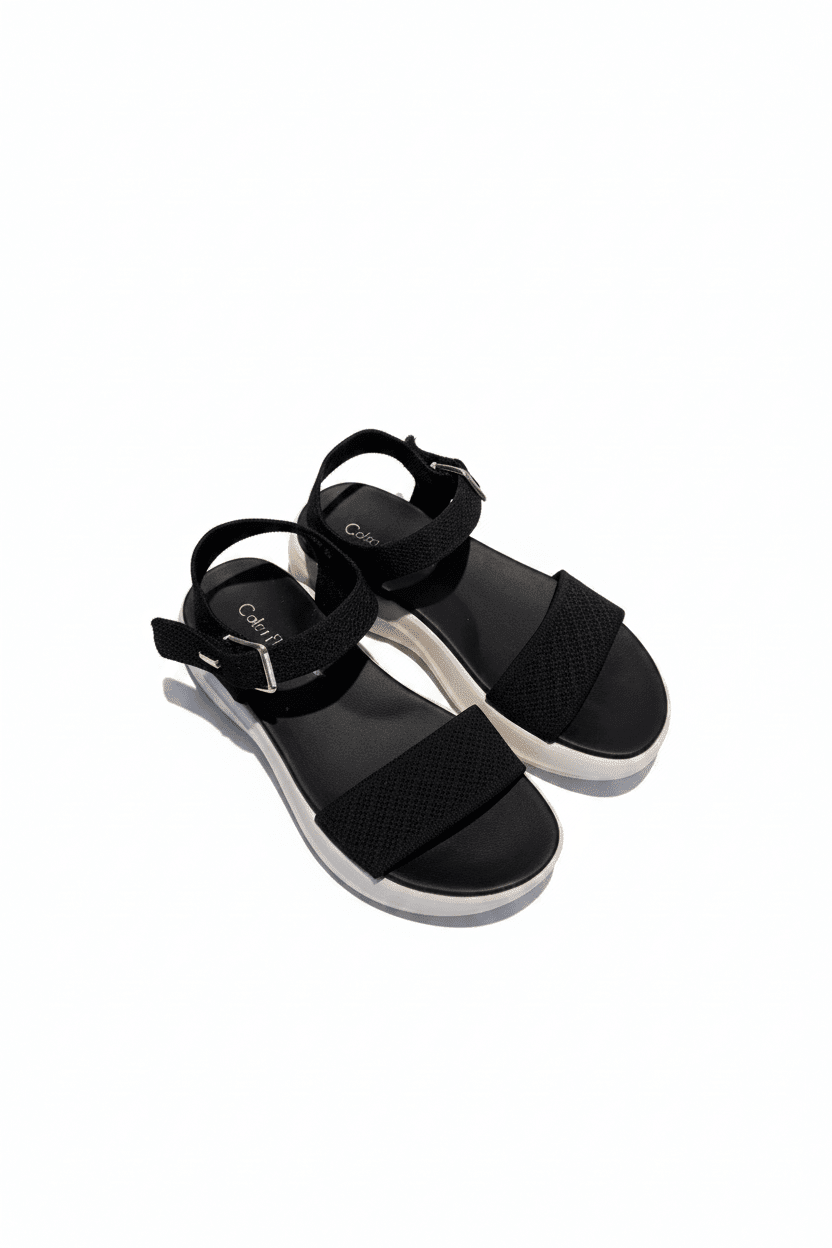 Sandalias Negro Plataforma 15115 Hebilla Correa Casual de mujer Costa Rica - Calzado 365