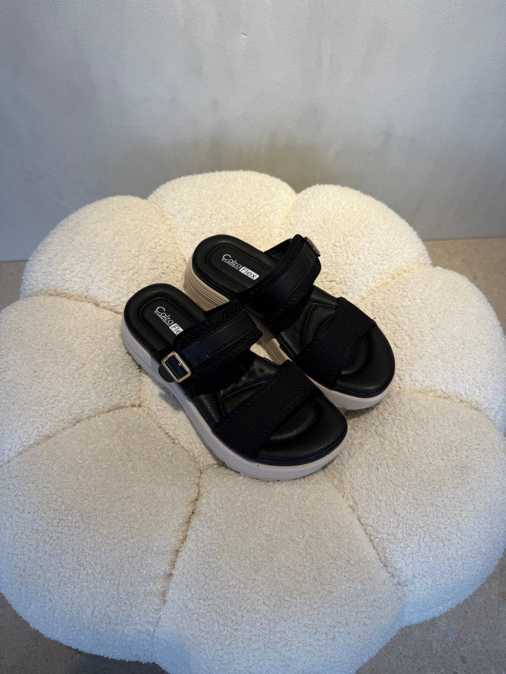 Sandalias Negro Plataforma 15119 Hebilla Correa Casual de mujer Costa Rica - Calzado 365