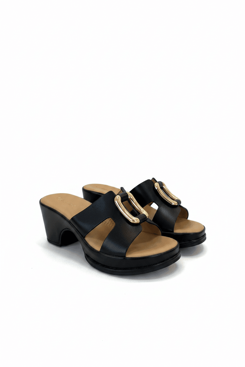 Sandalias Negro Plataforma 15123 Tacón Medio Casual de mujer Costa Rica - Calzado 365