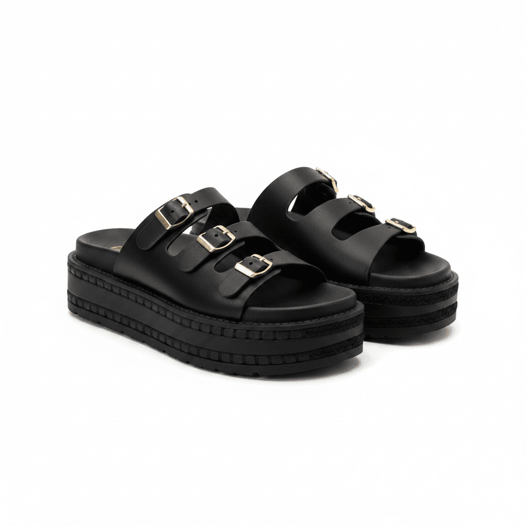 Sandalias Negro Plataforma 15142 Hebilla de mujer Costa Rica - Calzado 365