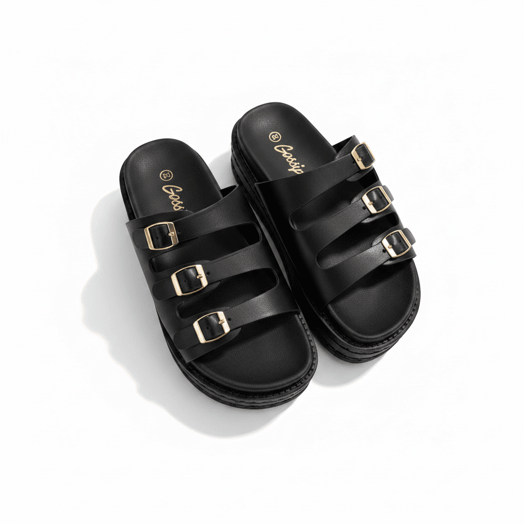 Sandalias Negro Plataforma 15142 Hebilla de mujer Costa Rica - Calzado 365