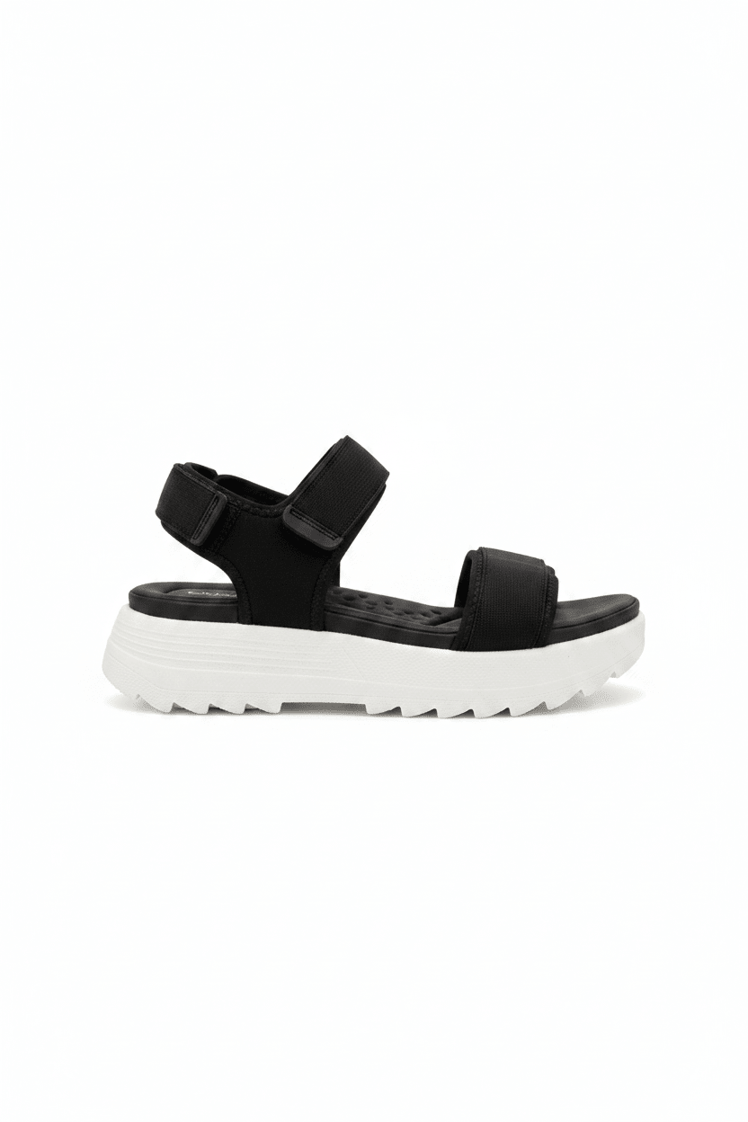 Sandalias Negro Plataforma Chunky 15117 Correa Casual de mujer CalzaFlex Costa Rica - Calzado 365