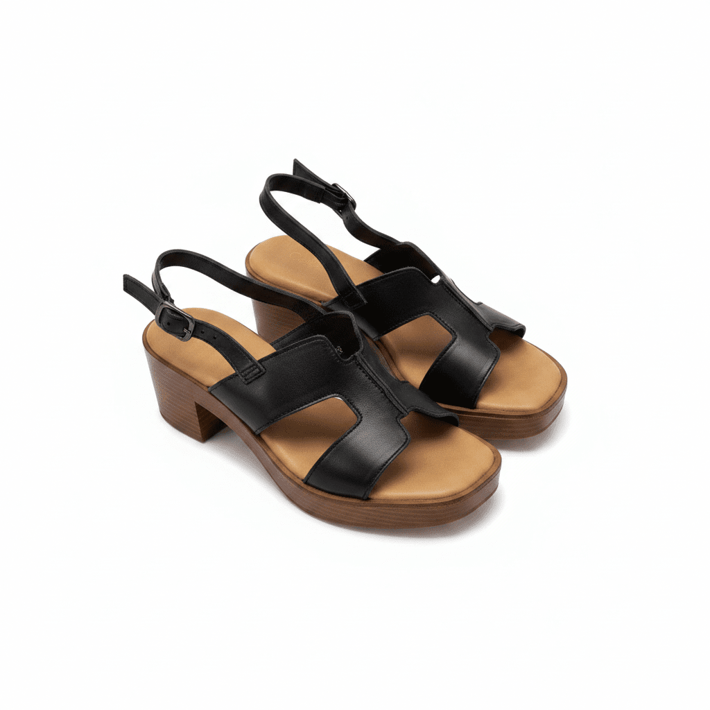 Sandalias Negro Tacón Medio 15126 Correa Casual de mujer Costa Rica - Calzado 365