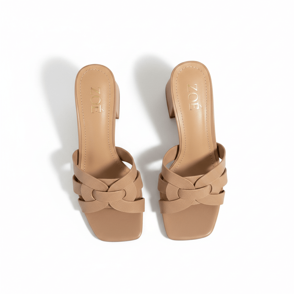 Sandalias Nude 14963 Tacón Medio de mujer Zoé Brand Costa Rica - Calzado 365