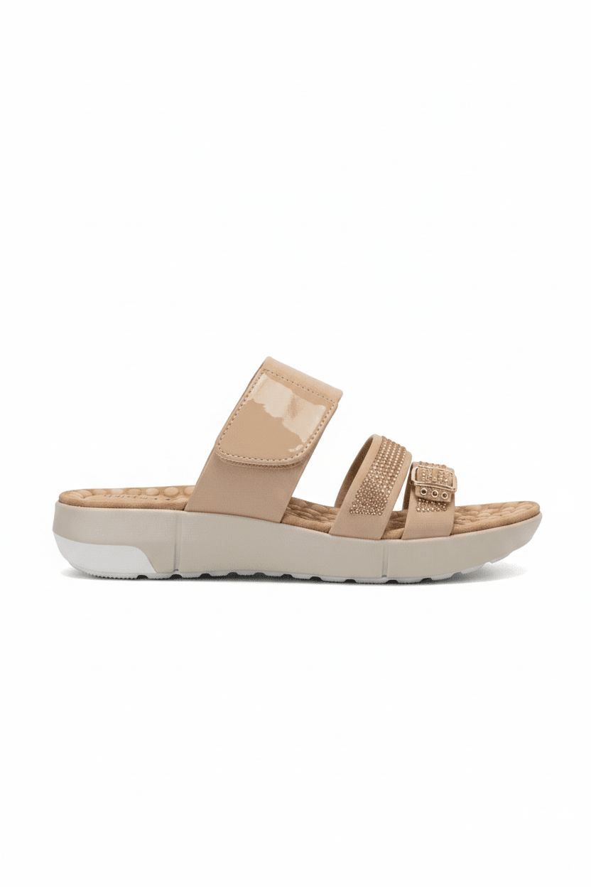 Sandalias Nude 15150 Brillos Correa Casual de mujer Gossip Costa Rica - Calzado 365