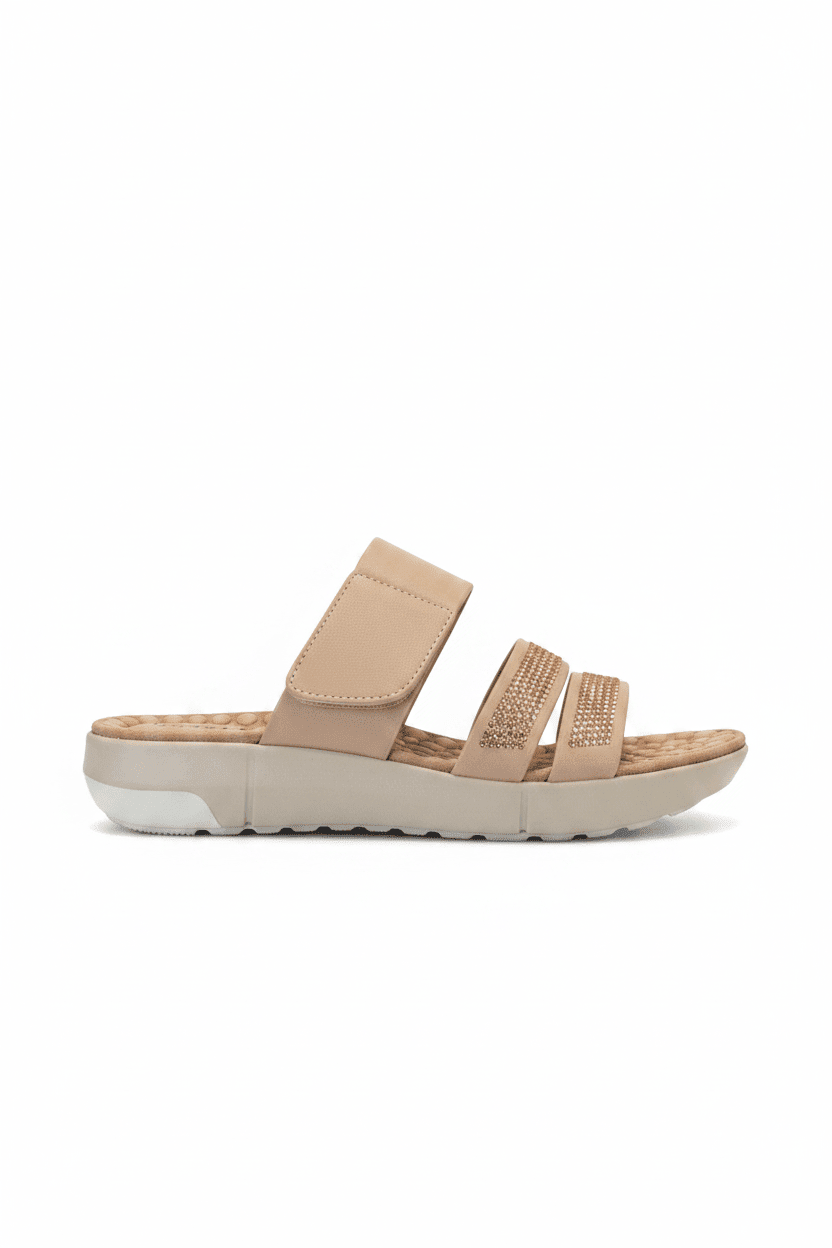 Sandalias Nude Charol 15150 Brillos Correa Casual de mujer Costa Rica - Calzado 365