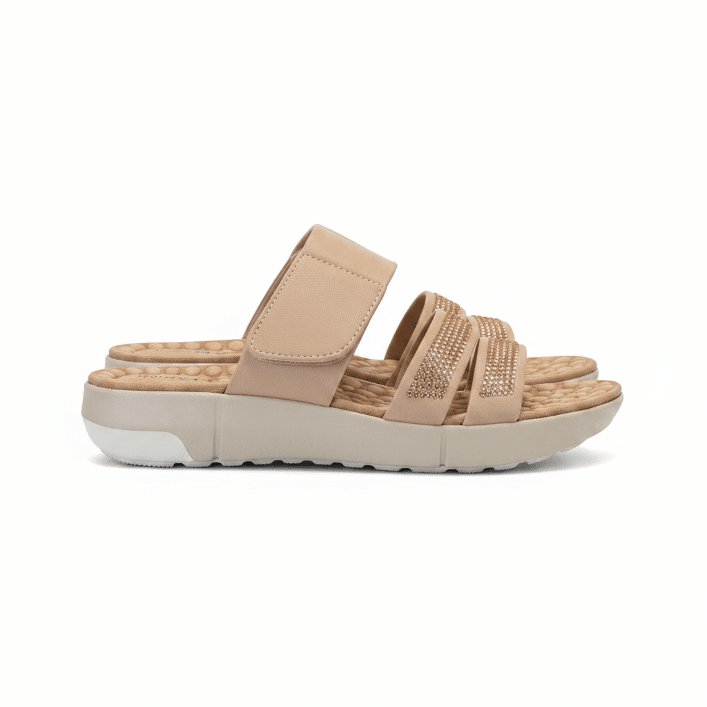 Sandalias Nude Charol 15150 Brillos Correa Casual de mujer Costa Rica - Calzado 365