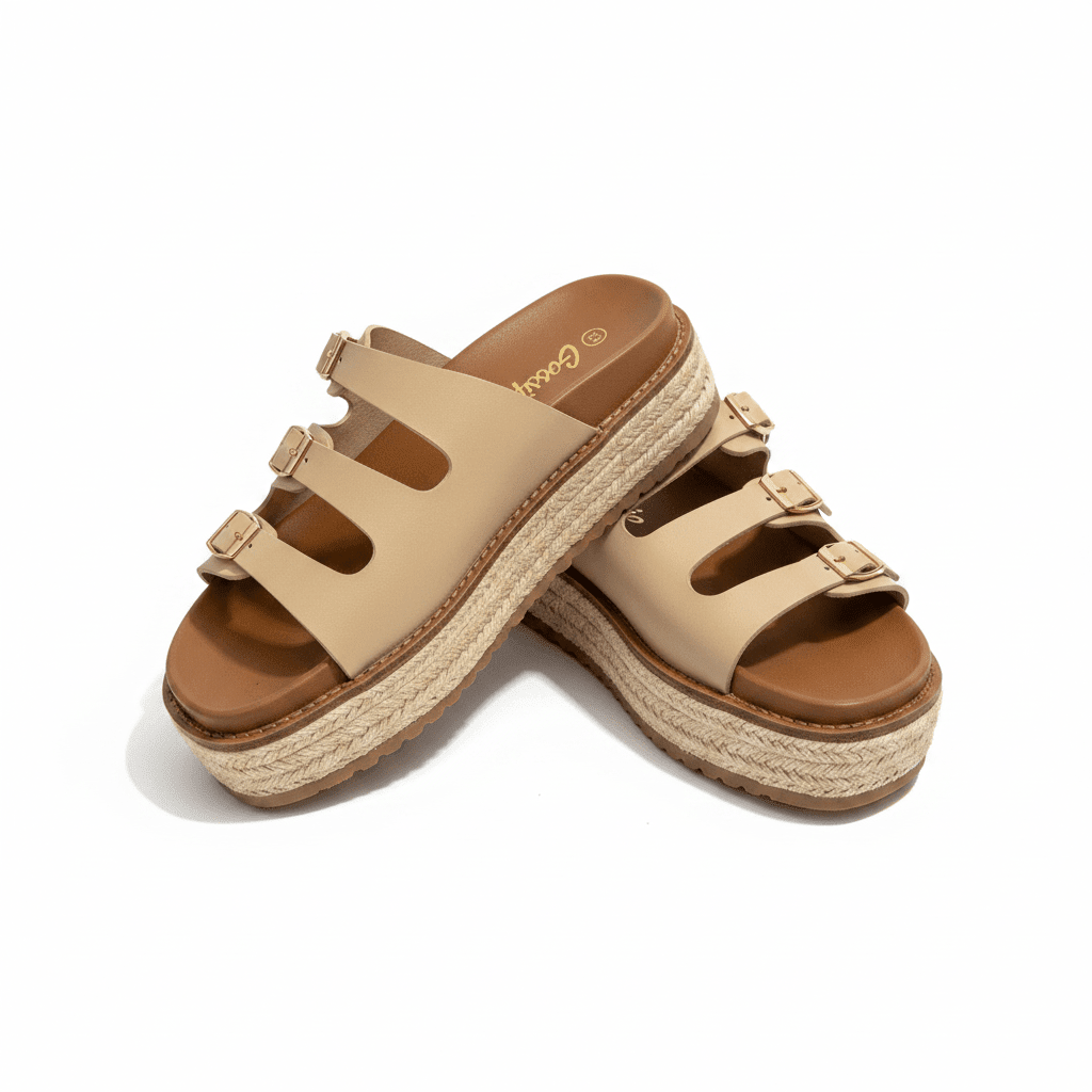 Sandalias Nude Tan Plataforma 15144 Hebilla de mujer Costa Rica - Calzado 365