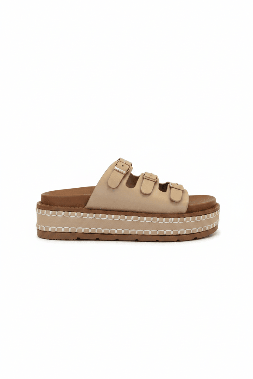 Sandalias Nude Tan Plataforma 15144 Hebilla de mujer Costa Rica - Calzado 365