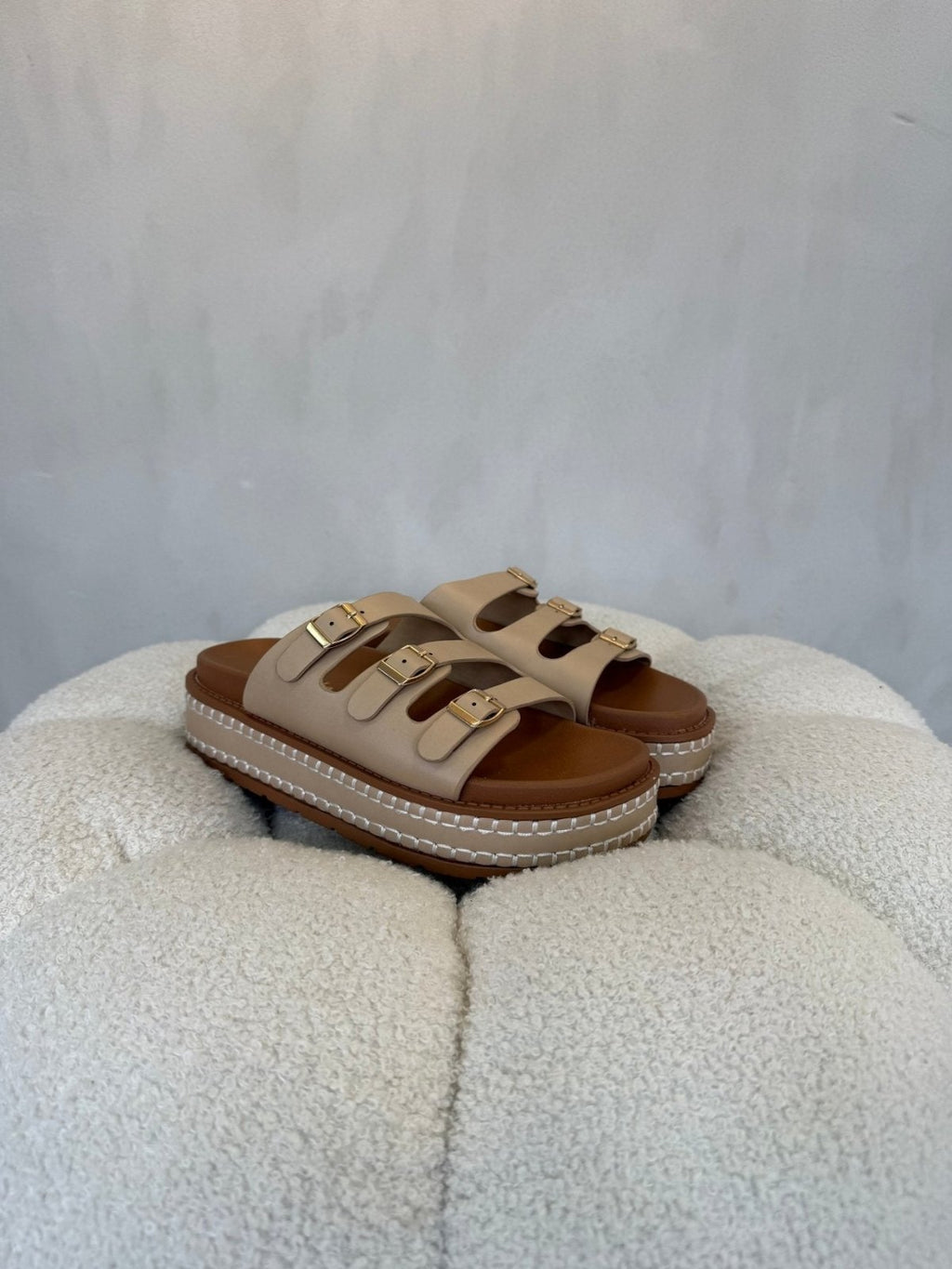 Sandalias Nude Tan Plataforma 15144 Hebilla de mujer Costa Rica - Calzado 365