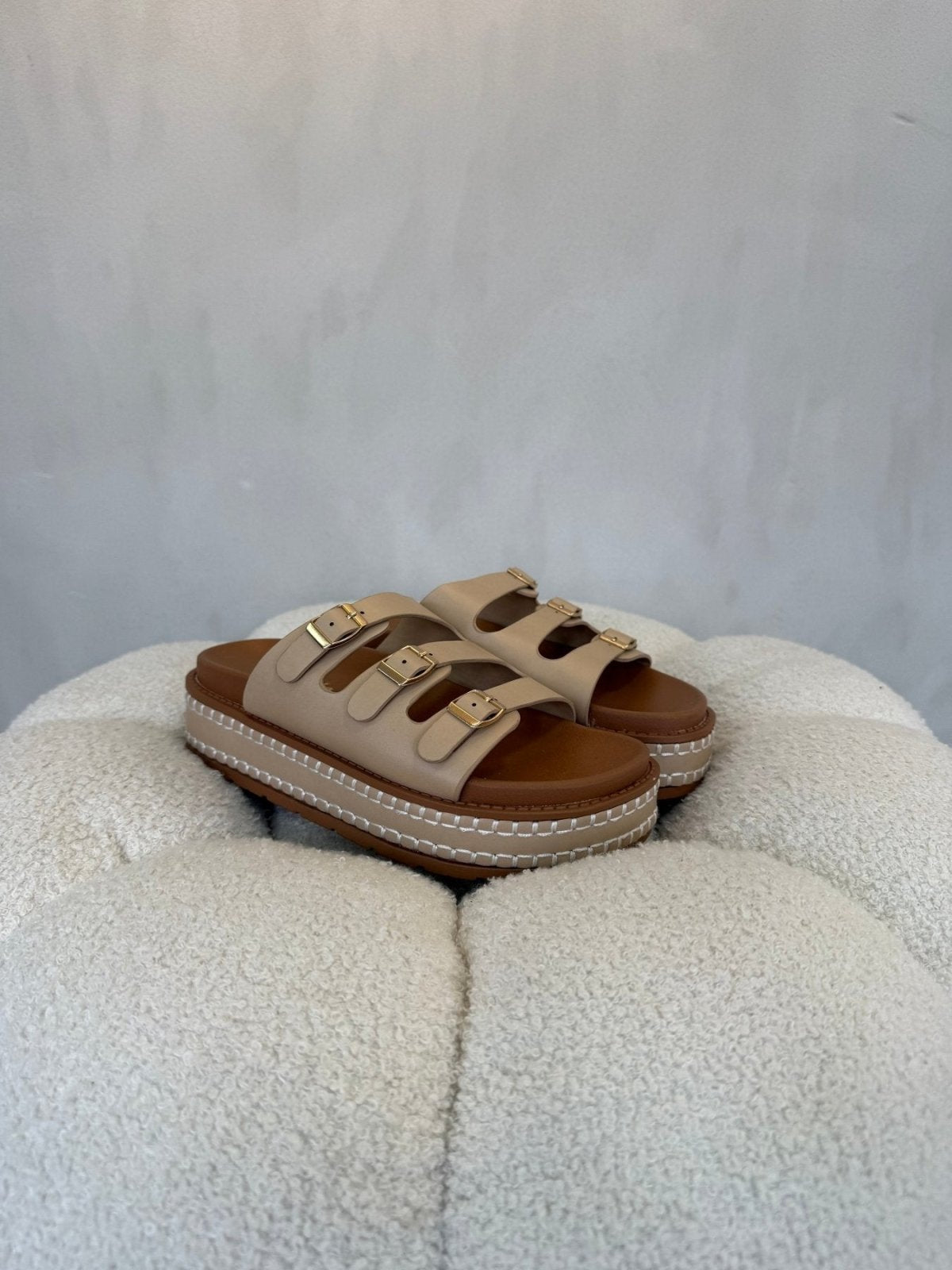 Sandalias Nude Tan Plataforma 15144 Hebilla de mujer Costa Rica - Calzado 365