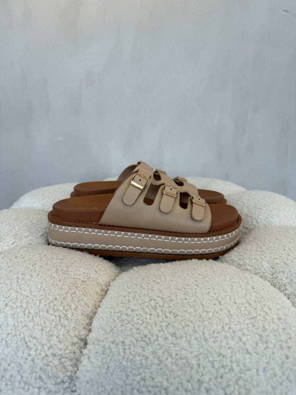 Sandalias Nude Tan Plataforma 15144 Hebilla de mujer Costa Rica - Calzado 365