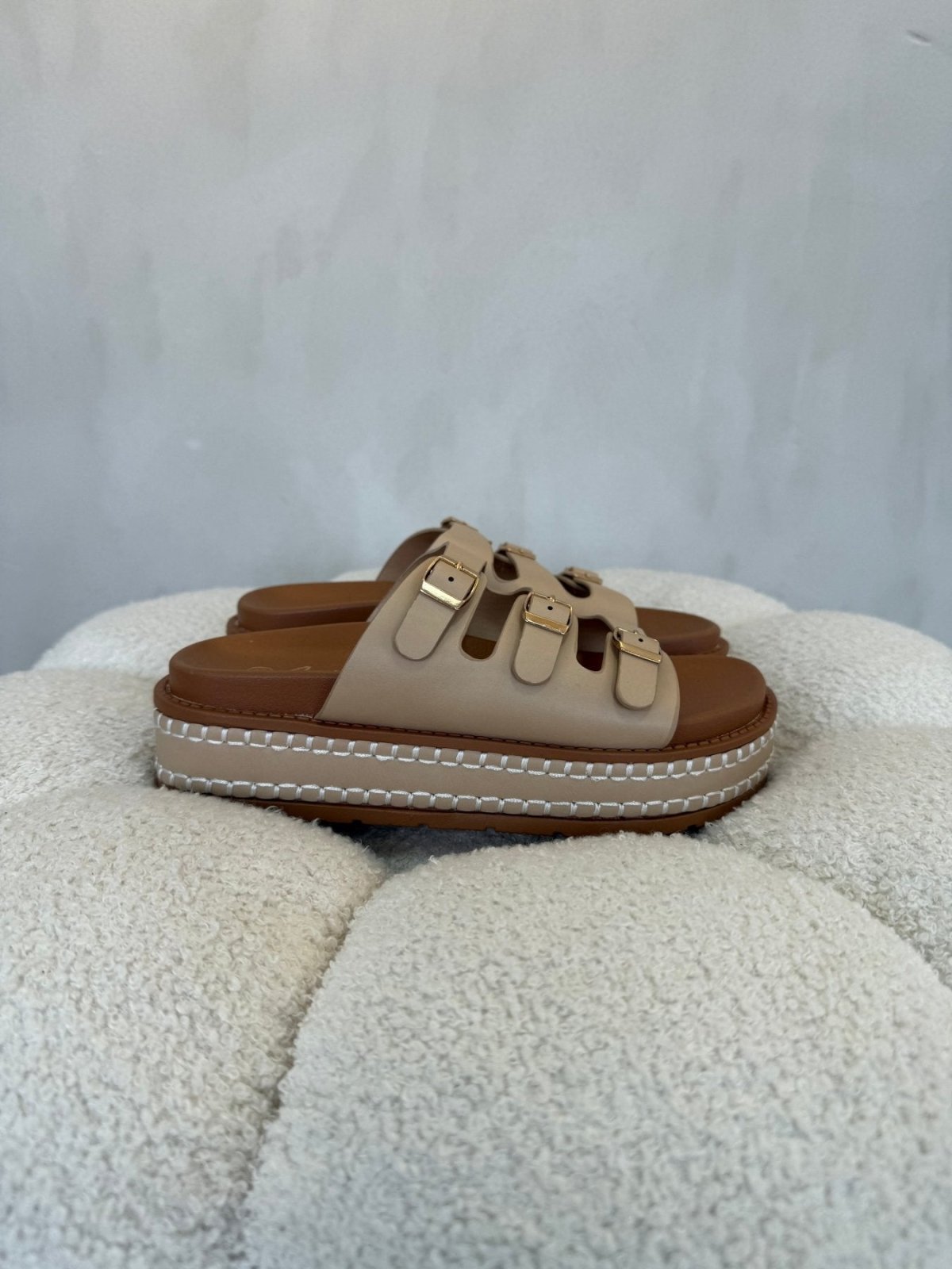 Sandalias Nude Tan Plataforma 15144 Hebilla de mujer Costa Rica - Calzado 365