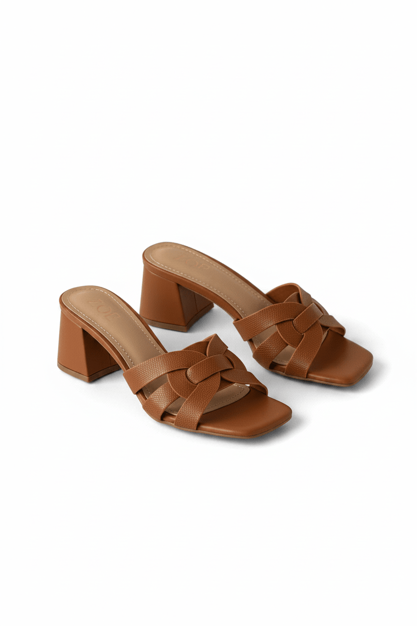 Sandalias Tan 14962 Tacón Medio de mujer Zoé Brand Costa Rica - Calzado 365