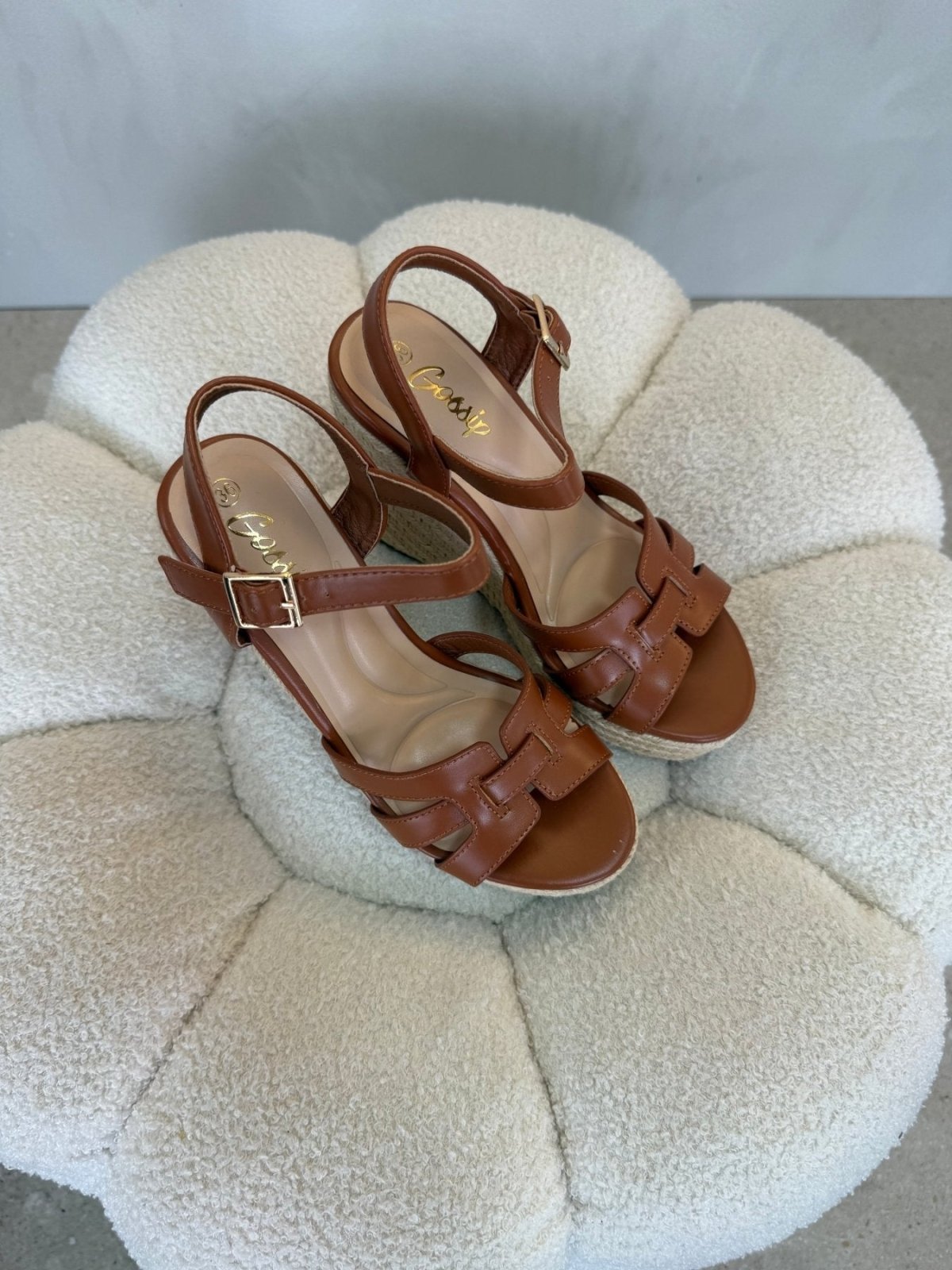 Sandalias Tan Cuña 15137 Hebilla Correa de mujer Costa Rica - Calzado 365