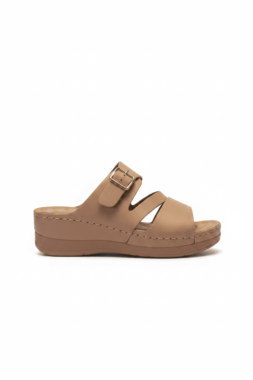 Sandalias Tan Cuña 15208 Hebilla Correa Casual de mujer Costa Rica - Calzado 365