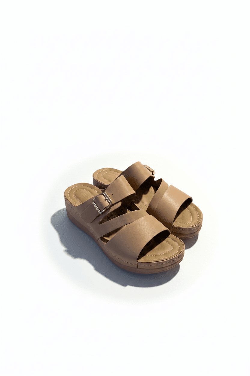 Sandalias Tan Cuña 15208 Hebilla Correa Casual de mujer Costa Rica - Calzado 365
