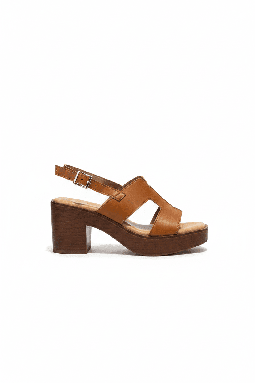 Sandalias Tan Tacón Medio 15127 Correa de mujer Costa Rica - Calzado 365