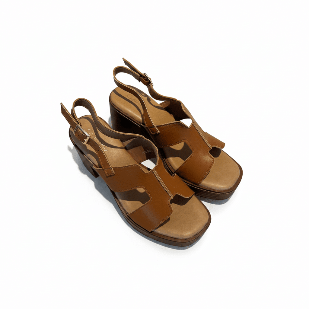 Sandalias Tan Tacón Medio 15127 Correa de mujer Costa Rica - Calzado 365