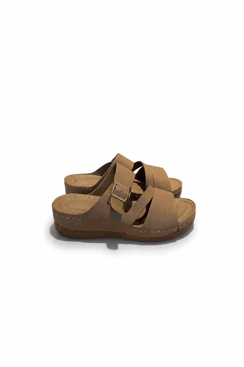 Sandalias Taupe 15207 Hebilla Correa Casual de mujer Costa Rica - Calzado 365