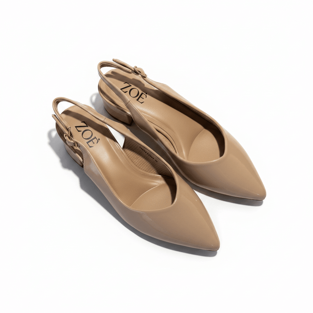 Tacones Beige 15089 Tacón Medio Punta Fina Slingback de mujer Zoé Brand Costa Rica - Calzado 365