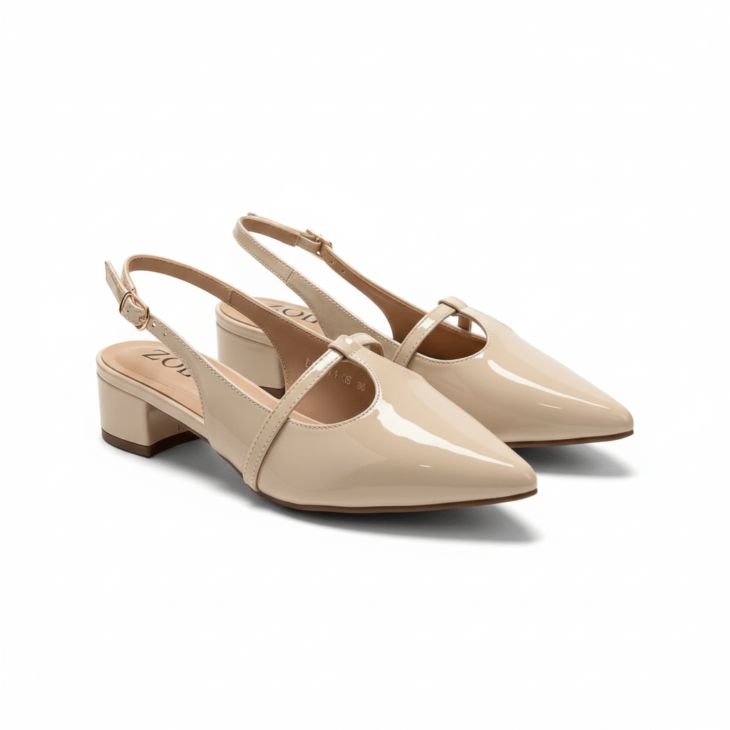 Tacones Beige Charol 15006 Slingback Mary Jane, Ejecutivo de mujer Calzado 365 Costa Rica - Calzado 365