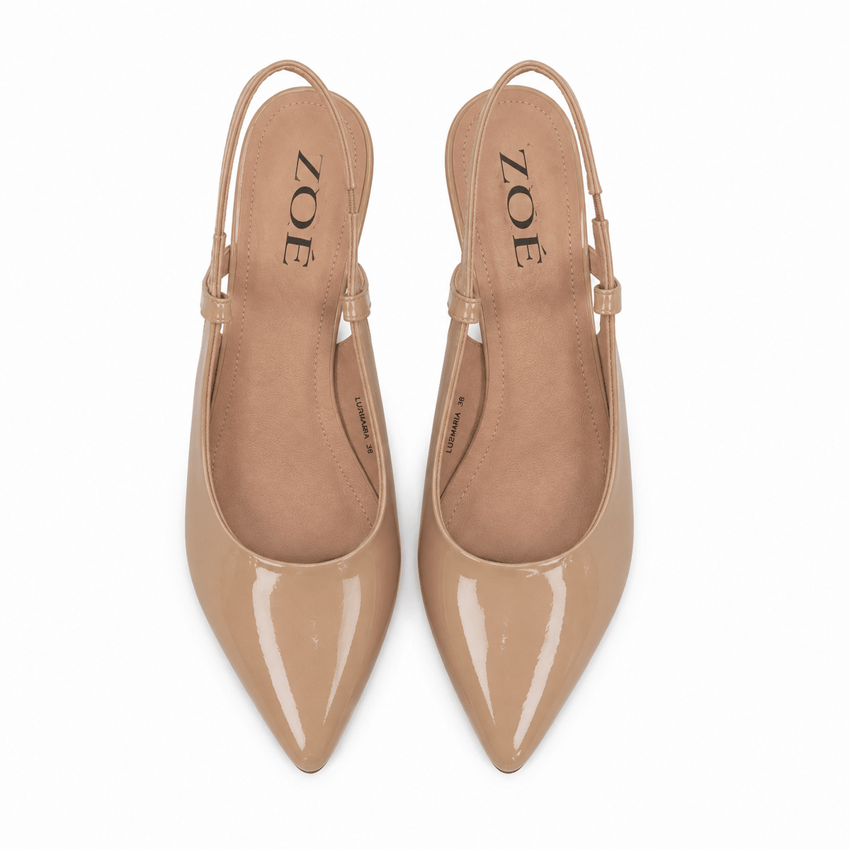 Tacones Beige Charol 15097 Punta Fina Slingback de mujer Costa Rica - Calzado 365