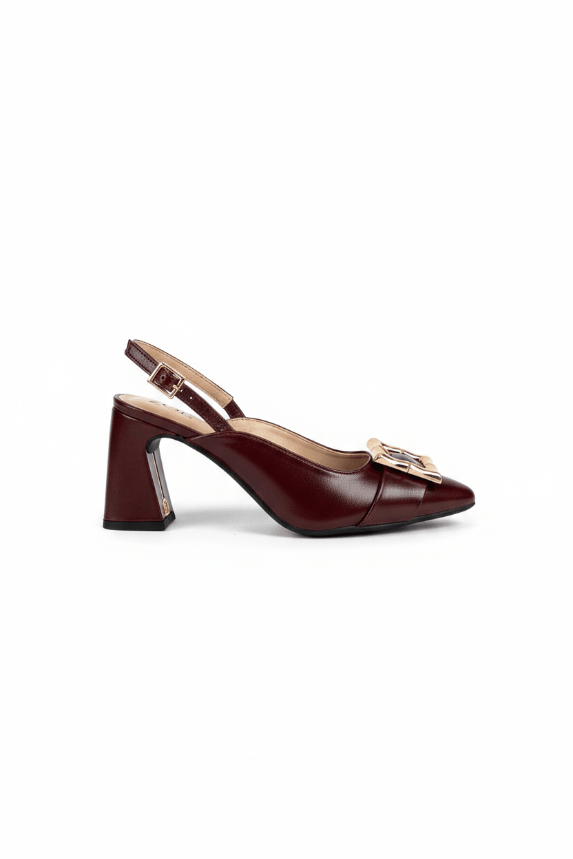 Tacones Burdeos 15021 Slingback Ejecutivo de mujer Calzado 365 Costa Rica - Calzado 365