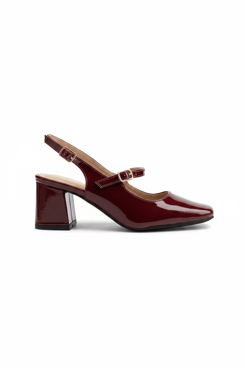 Tacones Burdeos Charol 15001 Slingback Mary Jane Ejecutivo de mujer Calzado 365 Costa Rica - Calzado 365
