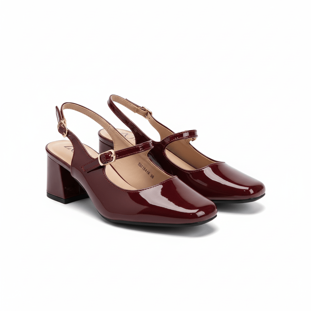 Tacones Burdeos Charol 15001 Slingback Mary Jane Ejecutivo de mujer Calzado 365 Costa Rica - Calzado 365