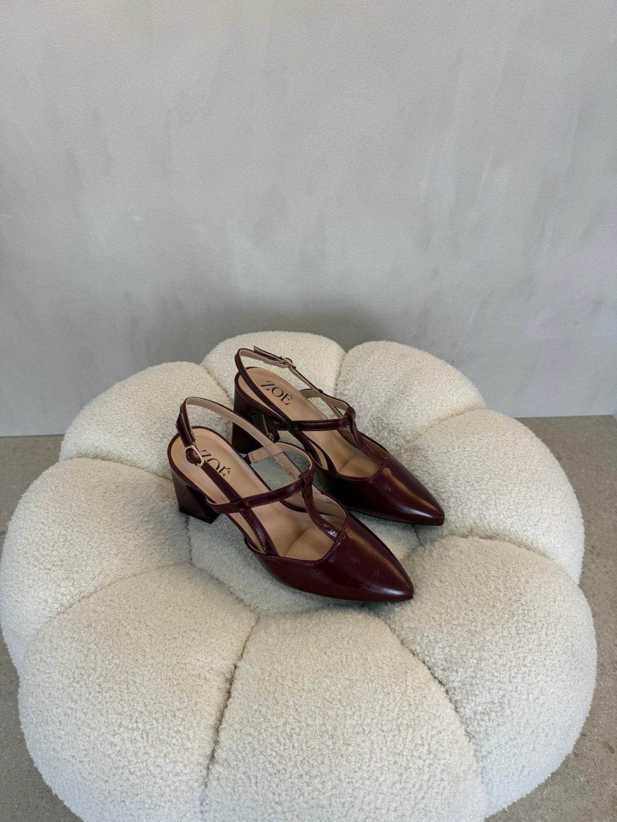 Tacones Burgundy Charol 15095 Hebilla Tacón Alto Punta Fina de mujer Costa Rica - Calzado 365