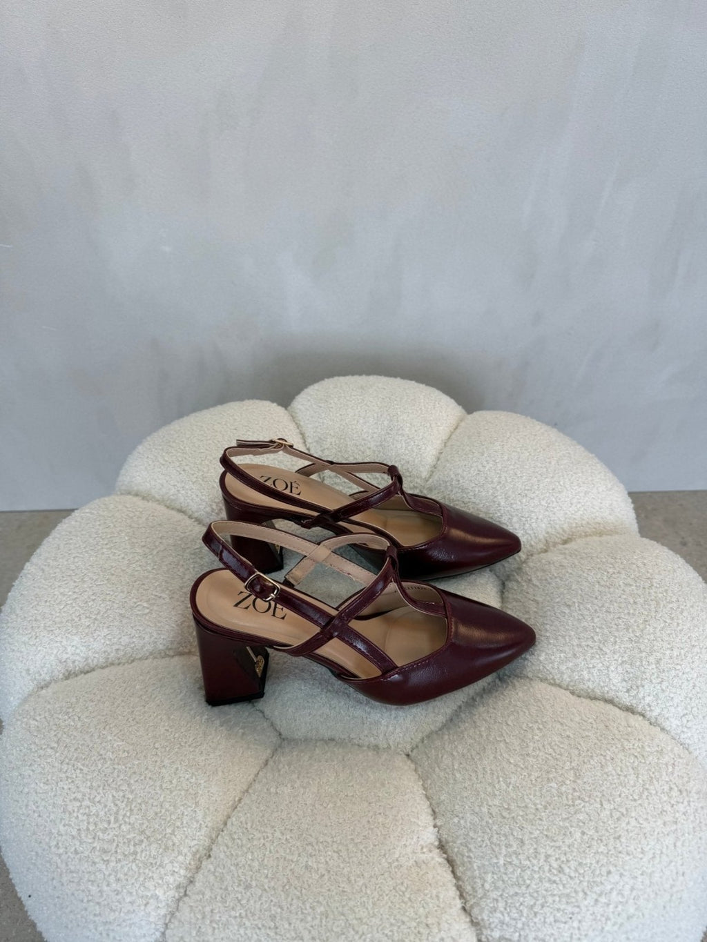 Tacones Burgundy Charol 15095 Hebilla Tacón Alto Punta Fina de mujer Costa Rica - Calzado 365