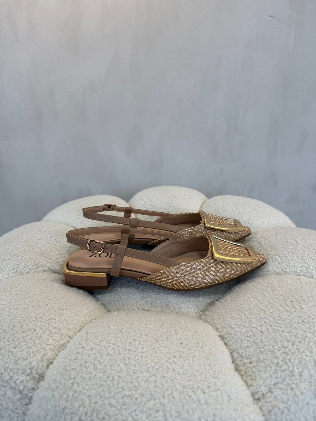 Tacones Camel 15093 Tacón Bajo Punta Cuadrada Slingback de mujer Costa Rica - Calzado 365