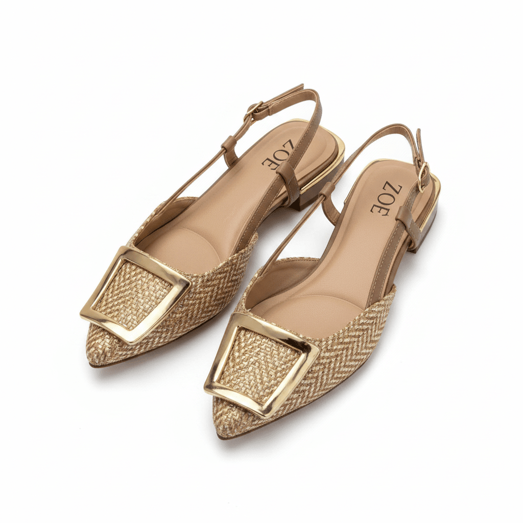 Tacones Camel 15093 Tacón Bajo Punta Cuadrada Slingback de mujer Costa Rica - Calzado 365