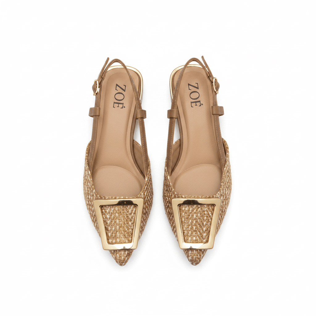 Tacones Camel 15093 Tacón Bajo Punta Cuadrada Slingback de mujer Costa Rica - Calzado 365
