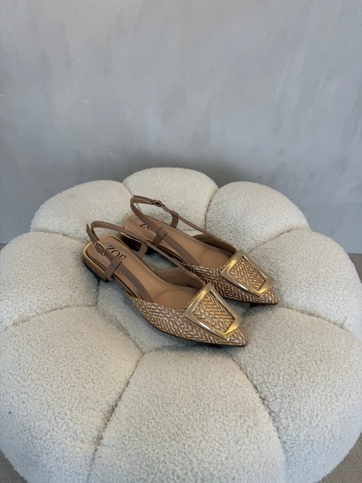 Tacones Camel 15093 Tacón Bajo Punta Cuadrada Slingback de mujer Costa Rica - Calzado 365