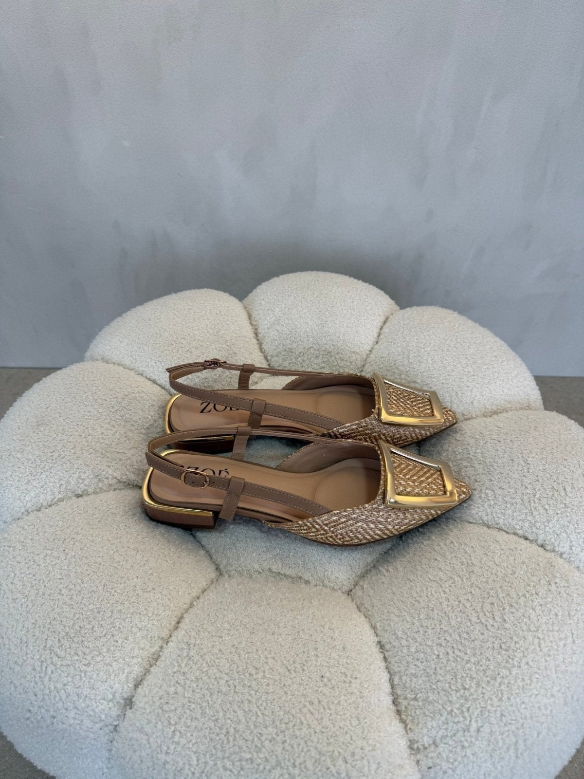 Tacones Camel 15093 Tacón Bajo Punta Cuadrada Slingback de mujer Costa Rica - Calzado 365